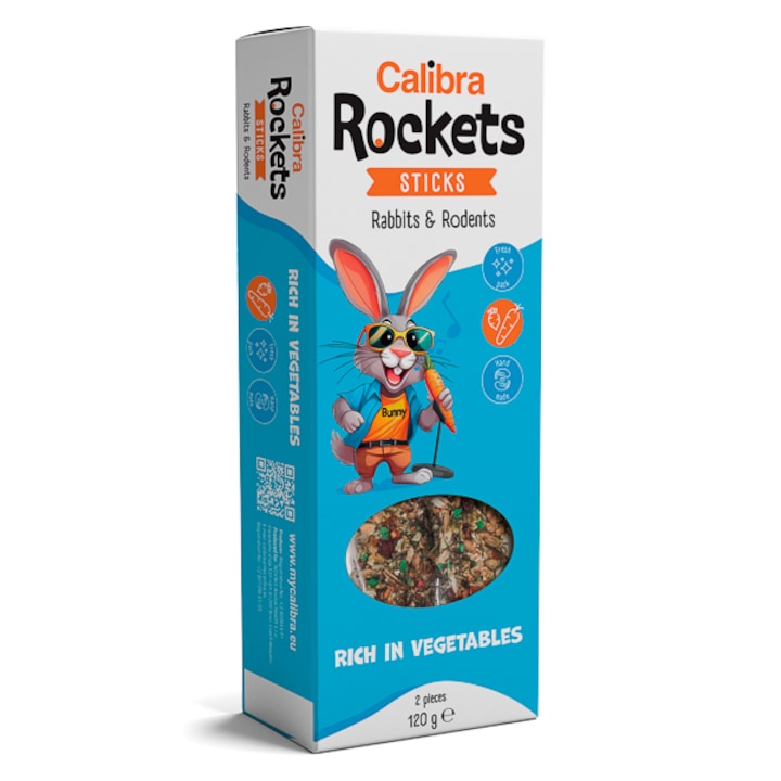 CALIBRA ROCKETS STICKS LEGUME IEPURI SI ROZATOARE 2BUC 120GR