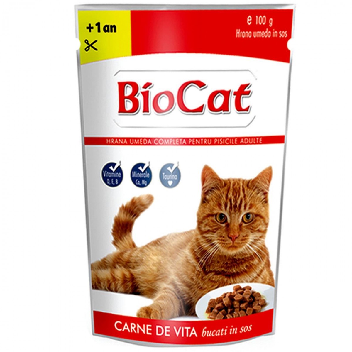 PLIC PISICA BIOCAT ADULT VITA BUCATI IN SOS 100GR