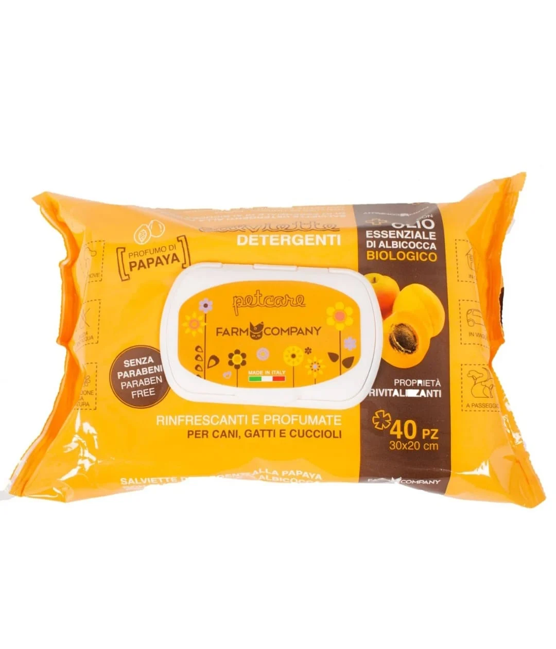 SERVETELE UMEDE FARM COMPANY SALVIETTE ULEI CAISE SI PAPAYA DULCE 40BUC 30X20CM