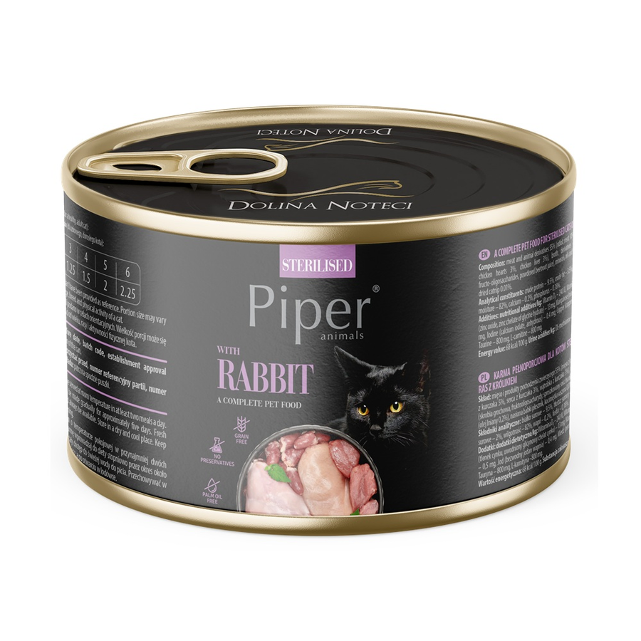 CONSERVA PISICA PIPER STERILIZAT IEPURE 185GR