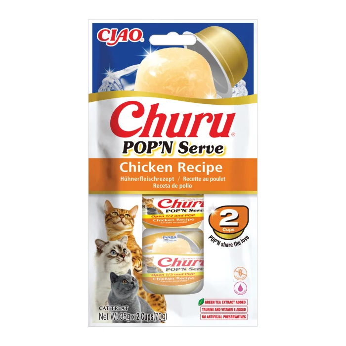 RECOMPENSA PISICA CIAO CHURU CAT POP N SERVE PUI 2X35GR