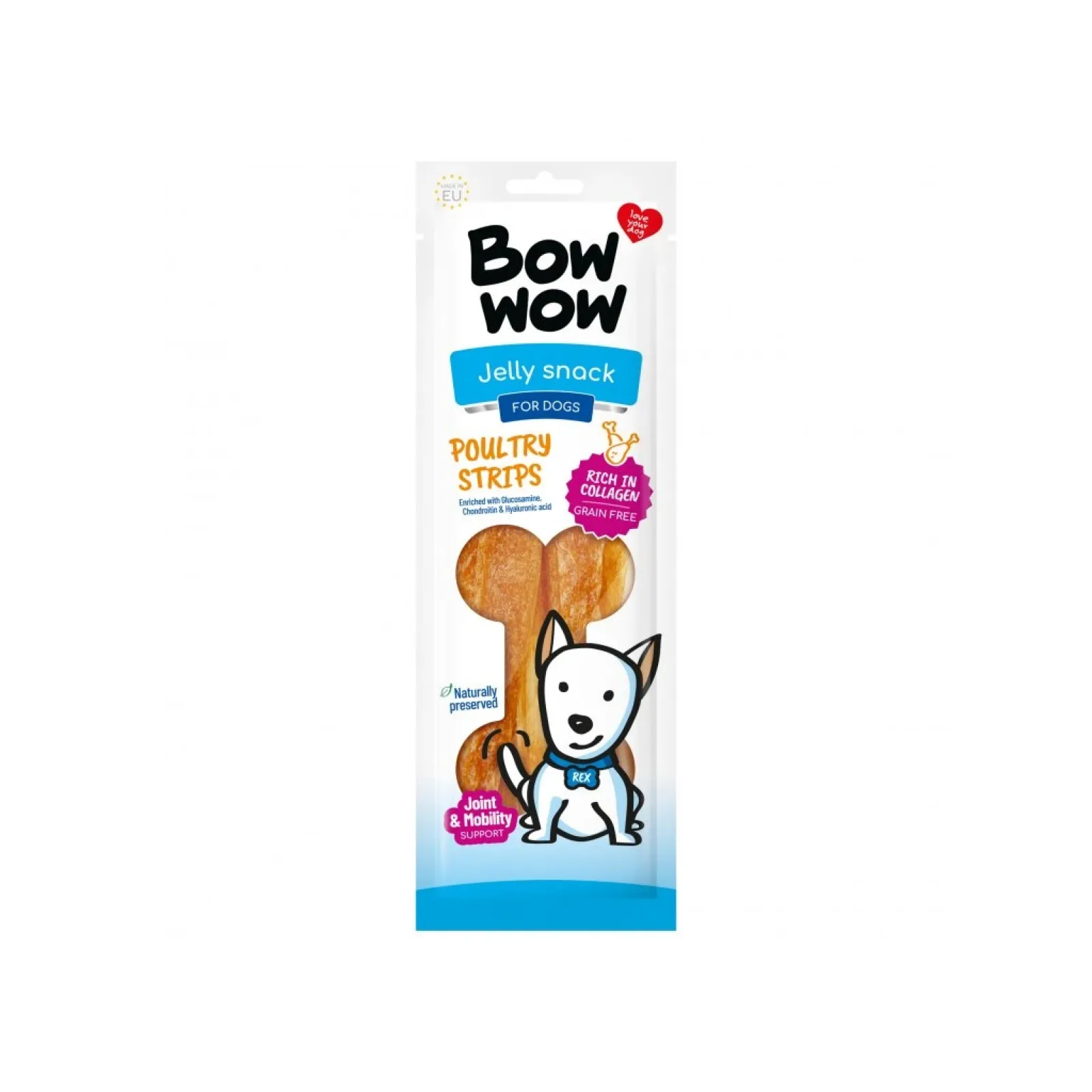 RECOMPENSE CAINE BOW WOW POULTRY STRIPS 60G
