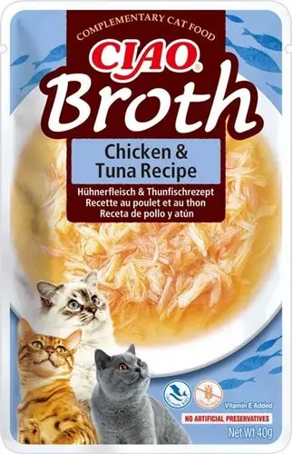 PLIC PISICA CIAO BROTH PUI SI TON 40GR