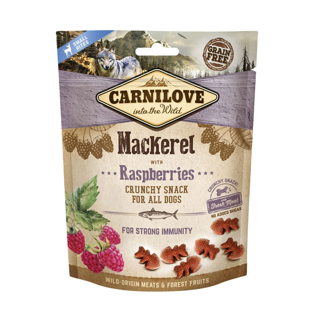 CARNILOVE DOG CRUNCHY SNACK MACKEREL WITH RASPBERRIES 200 G