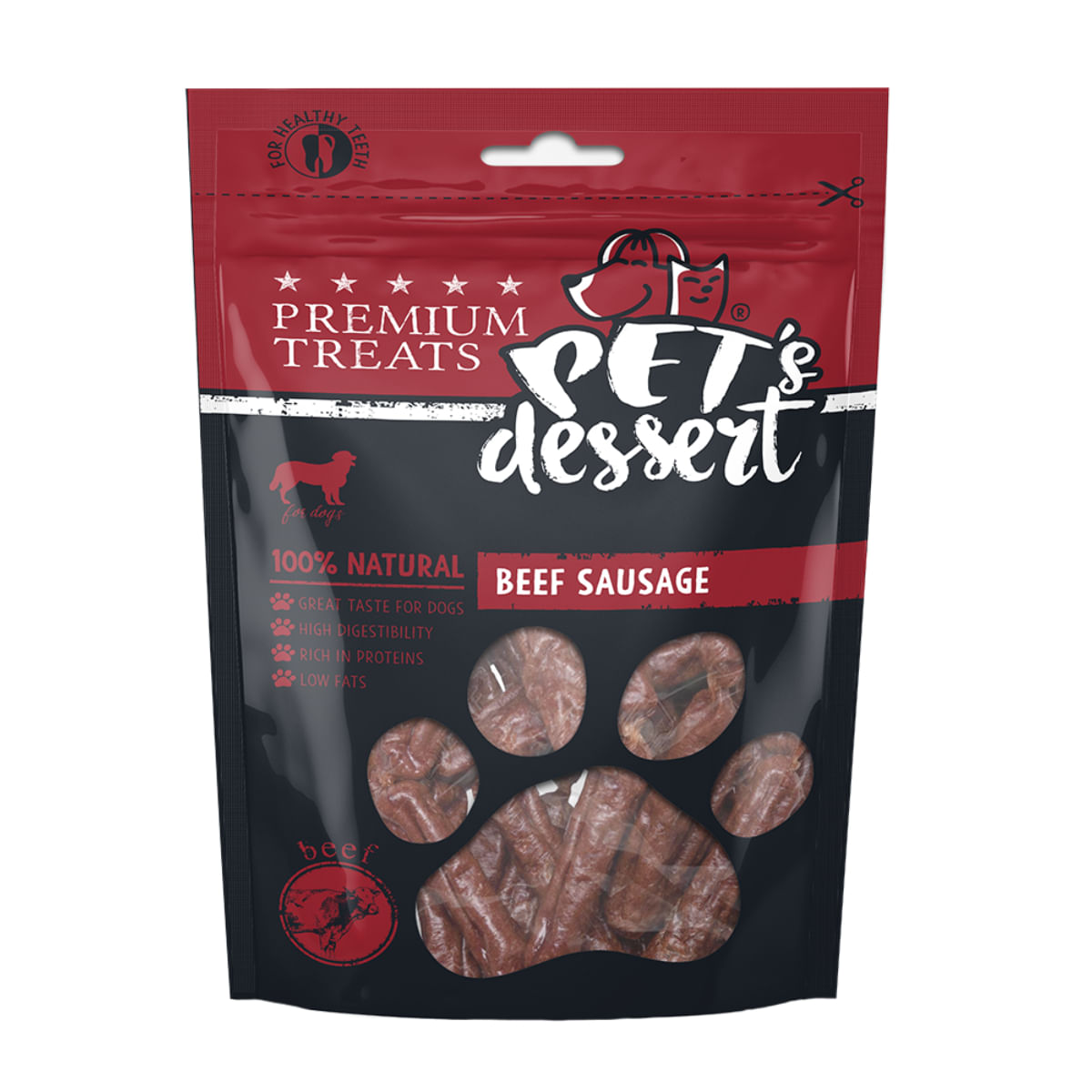 RECOMPENSA CAINE PET'S DESSERT BEEF SAUSAGE VITA 80GR