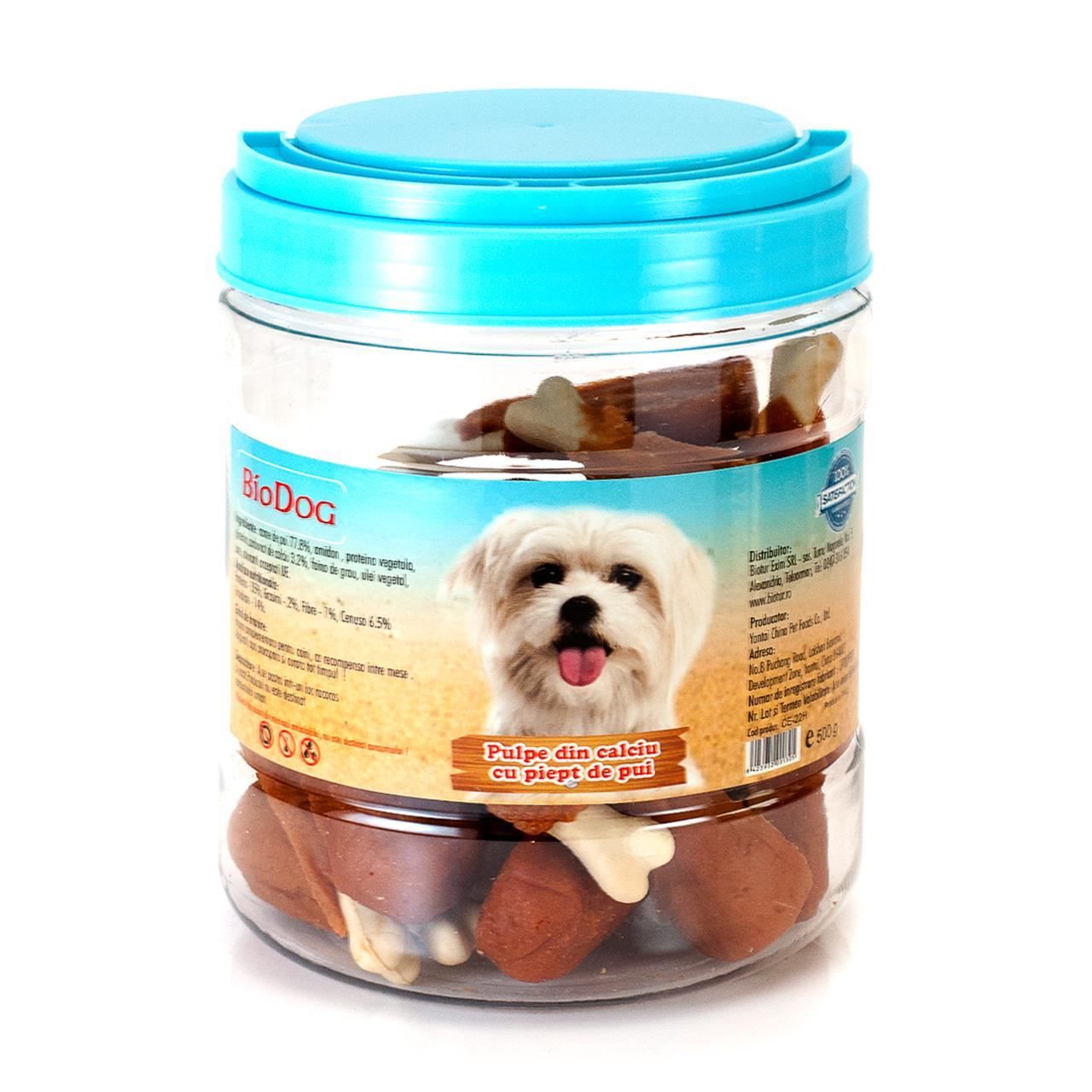 BIODOG SNACK PULPE DIN CALCIU CU PIEPT DE PUI 500GR