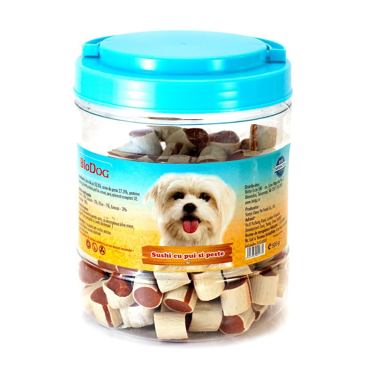 BIODOG SNACK SUSHI CU PUI SI PESTE 500GR