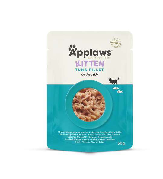 PLIC PISICA APPLAWS KITTEN TON IN BROTH 50GR