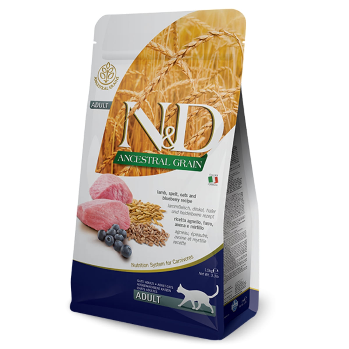 HRANA PISICA N&D LAMB, SPELT, OATS & BLUEBERRY ADULT 10 KG