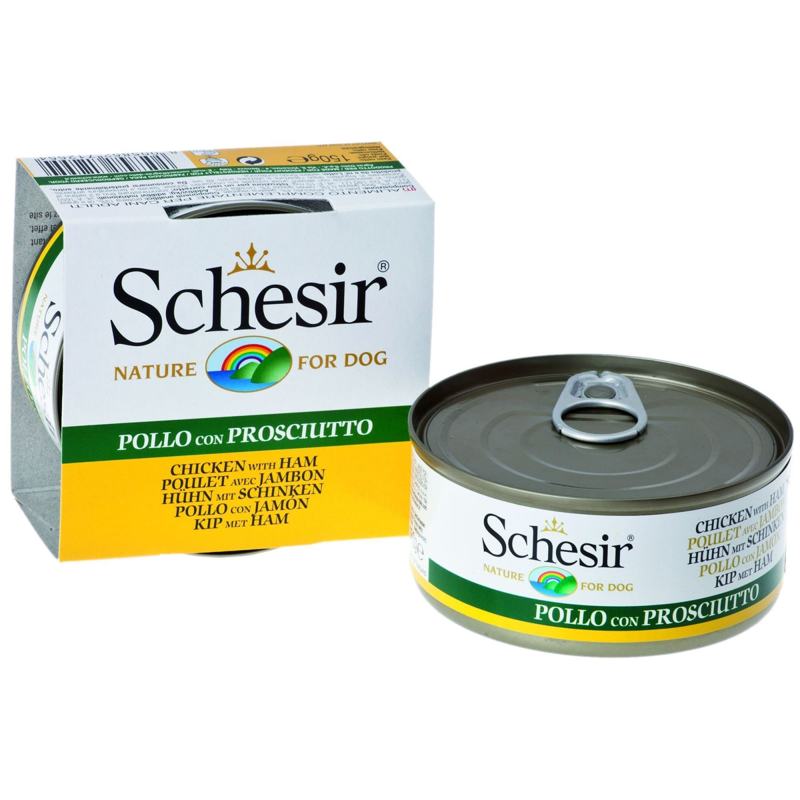 CONSERVA CAINI SCHESIR PUI/JAMBON 150GR.