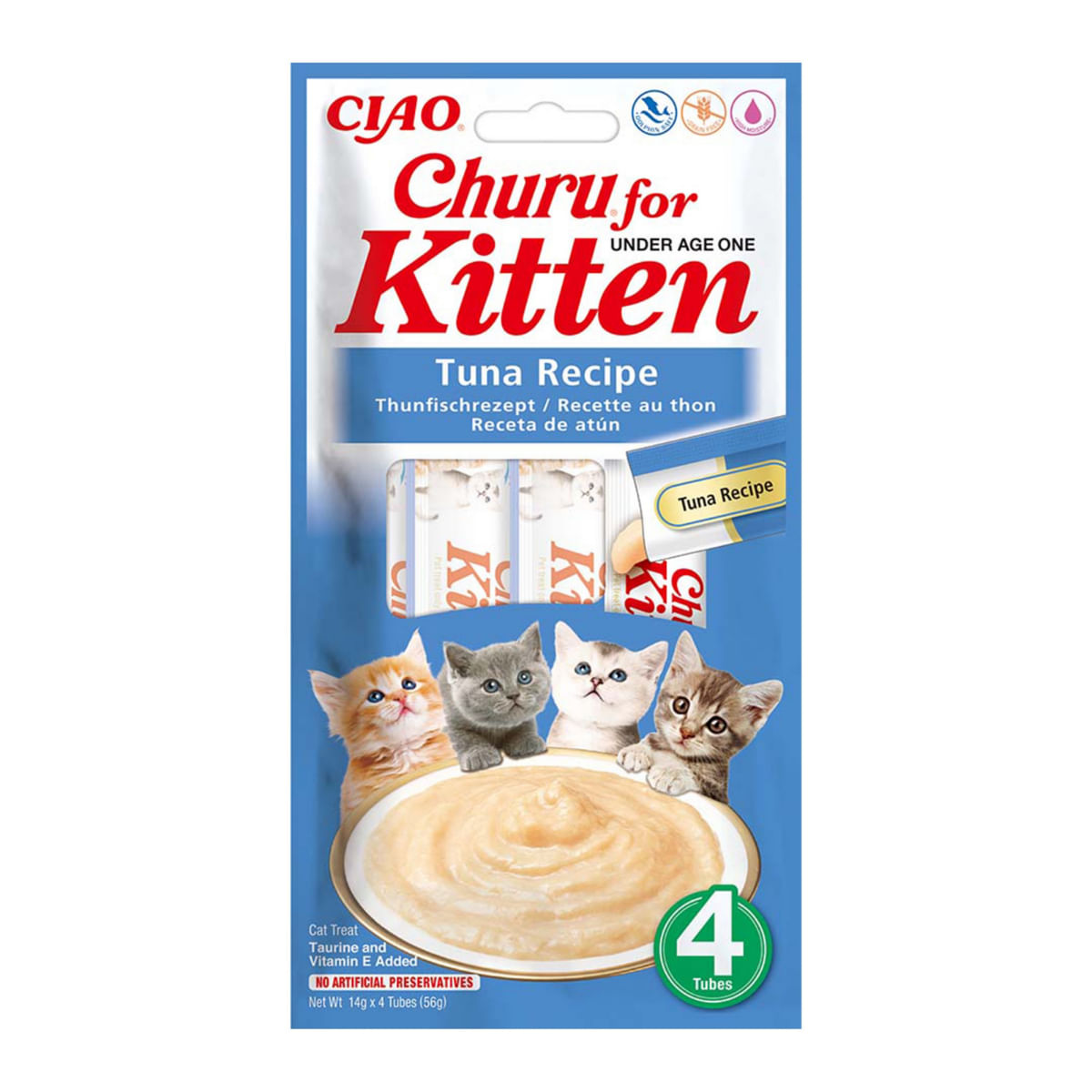 RECOMPENSA PISICA CIAO CHURU FOR KITTEN TON 4X14 GR