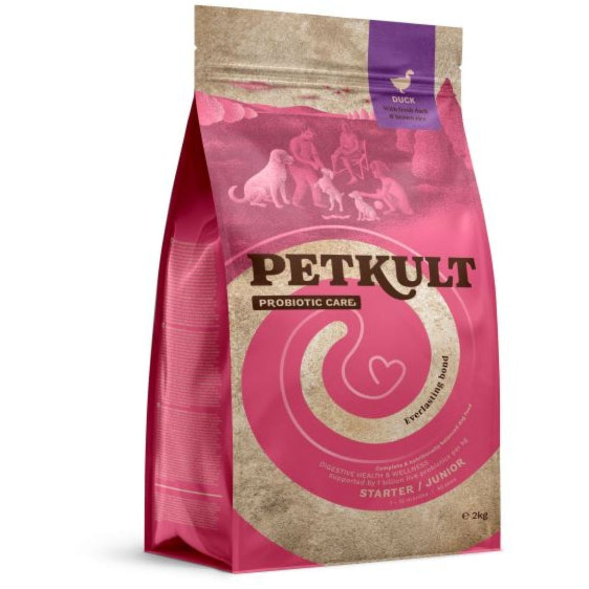 HRANA CAINE PETKULT SENSITIVE CARE STARTER AND PUPPY RATA CU OREZ BRUN 8KG