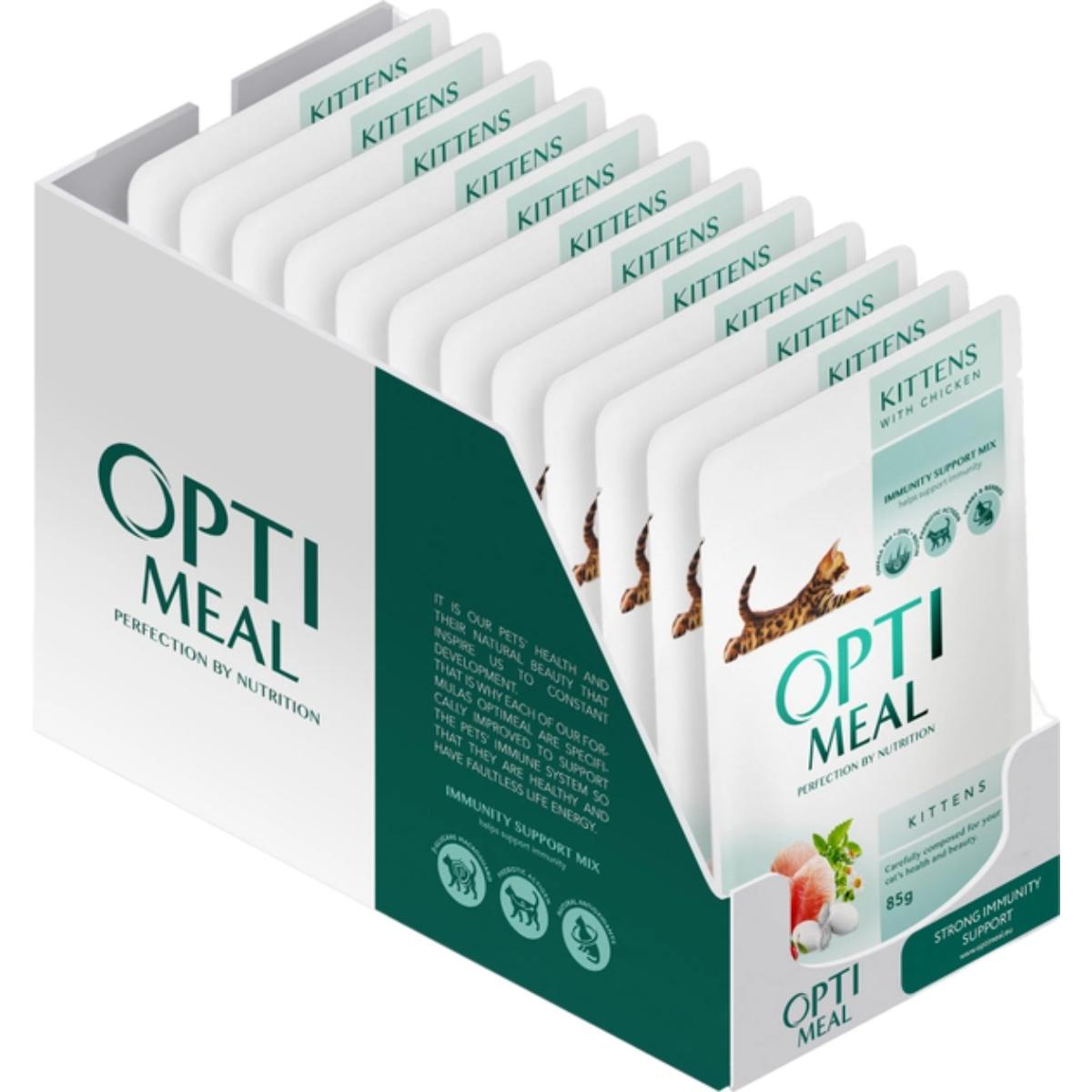 PLIC PISICA OPTIMEAL KITTEN CU GAINA 85GR
