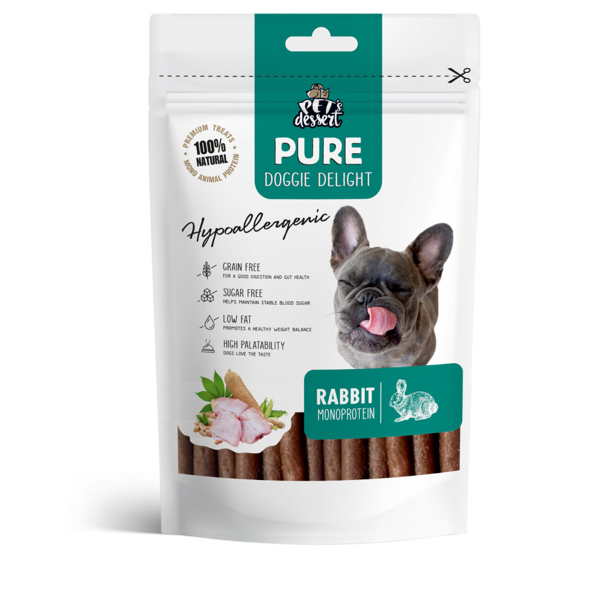 RECOMPENSA CAINE PET'S DESSERT PURE IEPURE 80GR