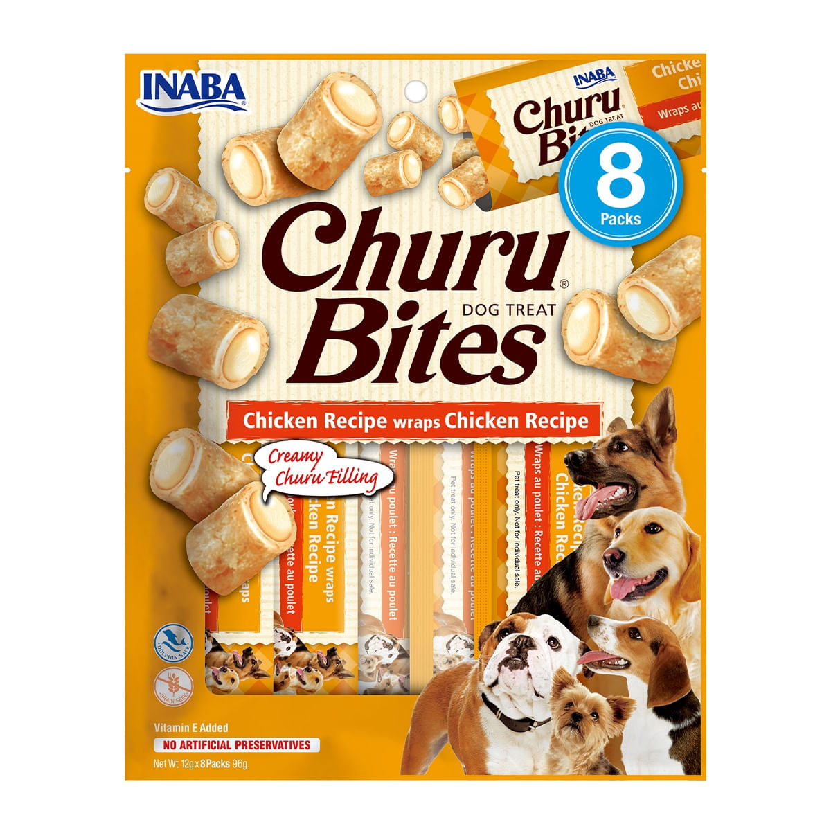 RECOMPENSA CAINE CHURU BITES PUI 8X12GR