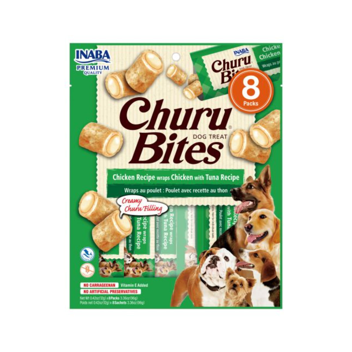 RECOMPENSA CAINE CHURU BITES PUI CU TON8X12GR