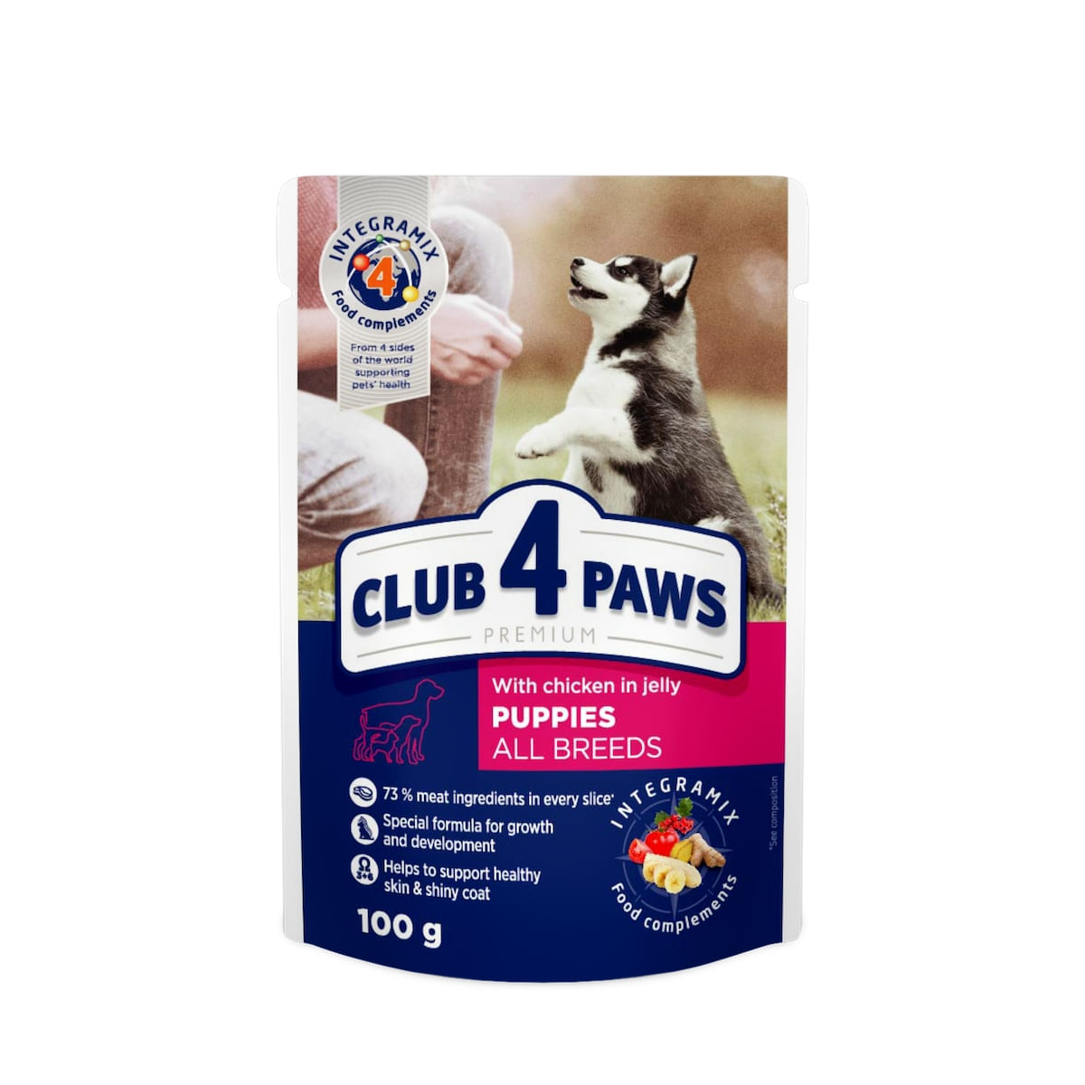 PLIC CAINE CLUB4PAWS PUI IN JELLY 100GR