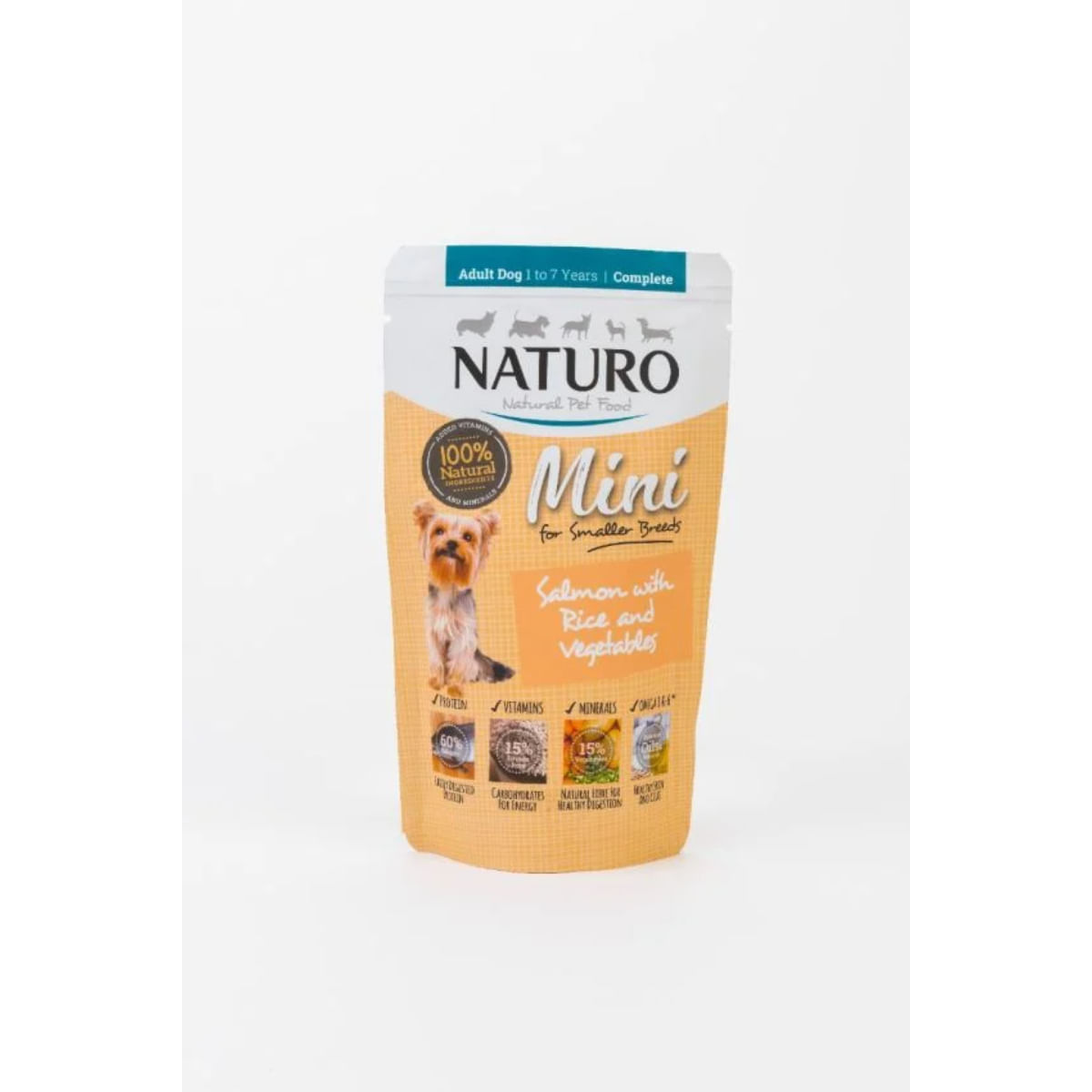 PLIC CAINE NATURO MINI SOMON CU OREZ SI LEGUME 150GR