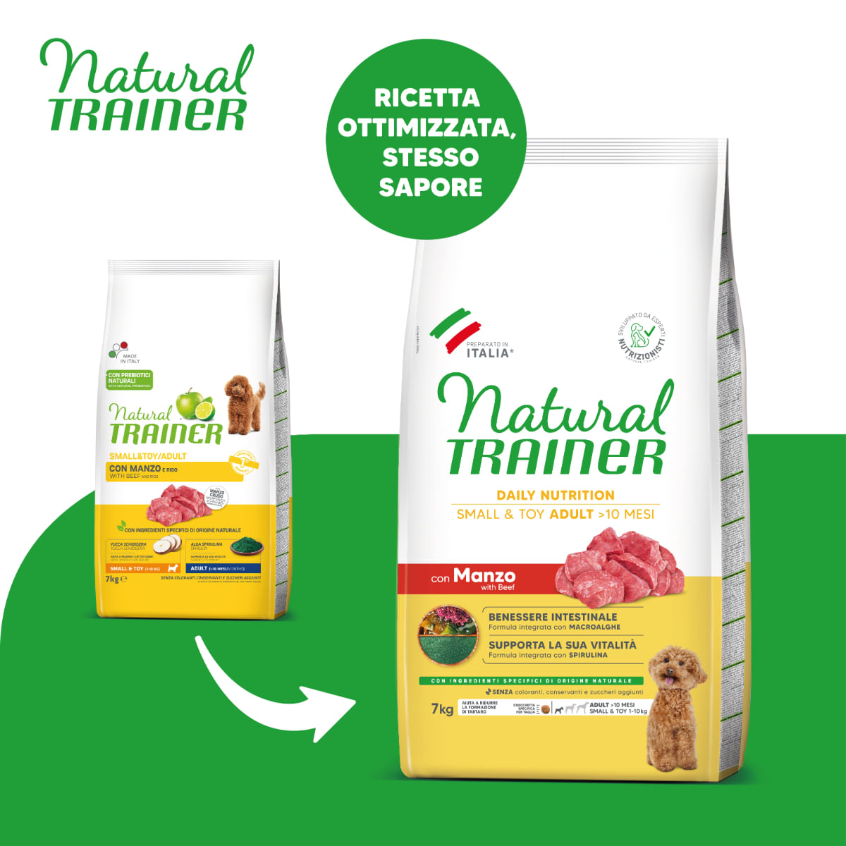 HRANA CAINE NATURAL TRAINER SMALL AND TOY ADULT VITA 7KG