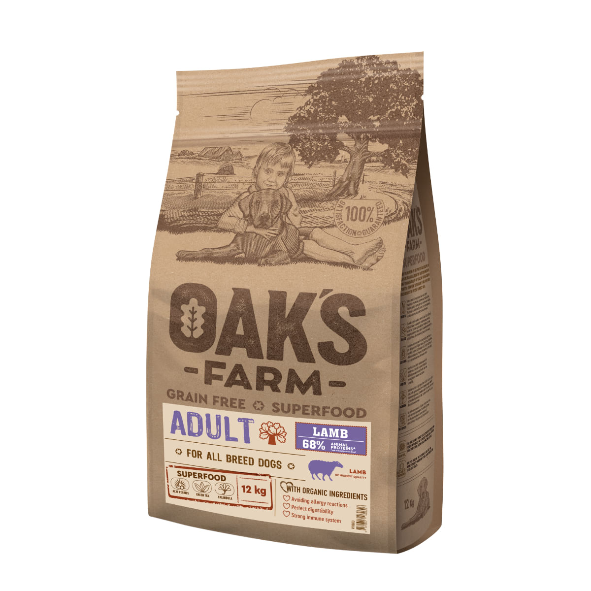 HRANA CAINE OAKS FARM ADULT ALL BREEDS MIEL 12KG