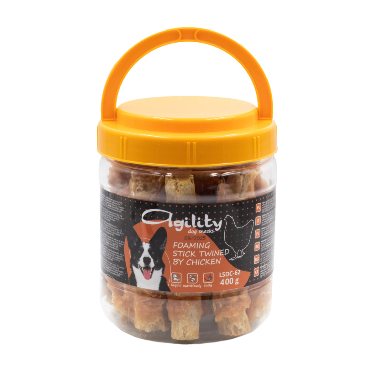 RECOMPENSA CAINE AGILITY FOAMING STICK TWINED CHICKEN 400GR