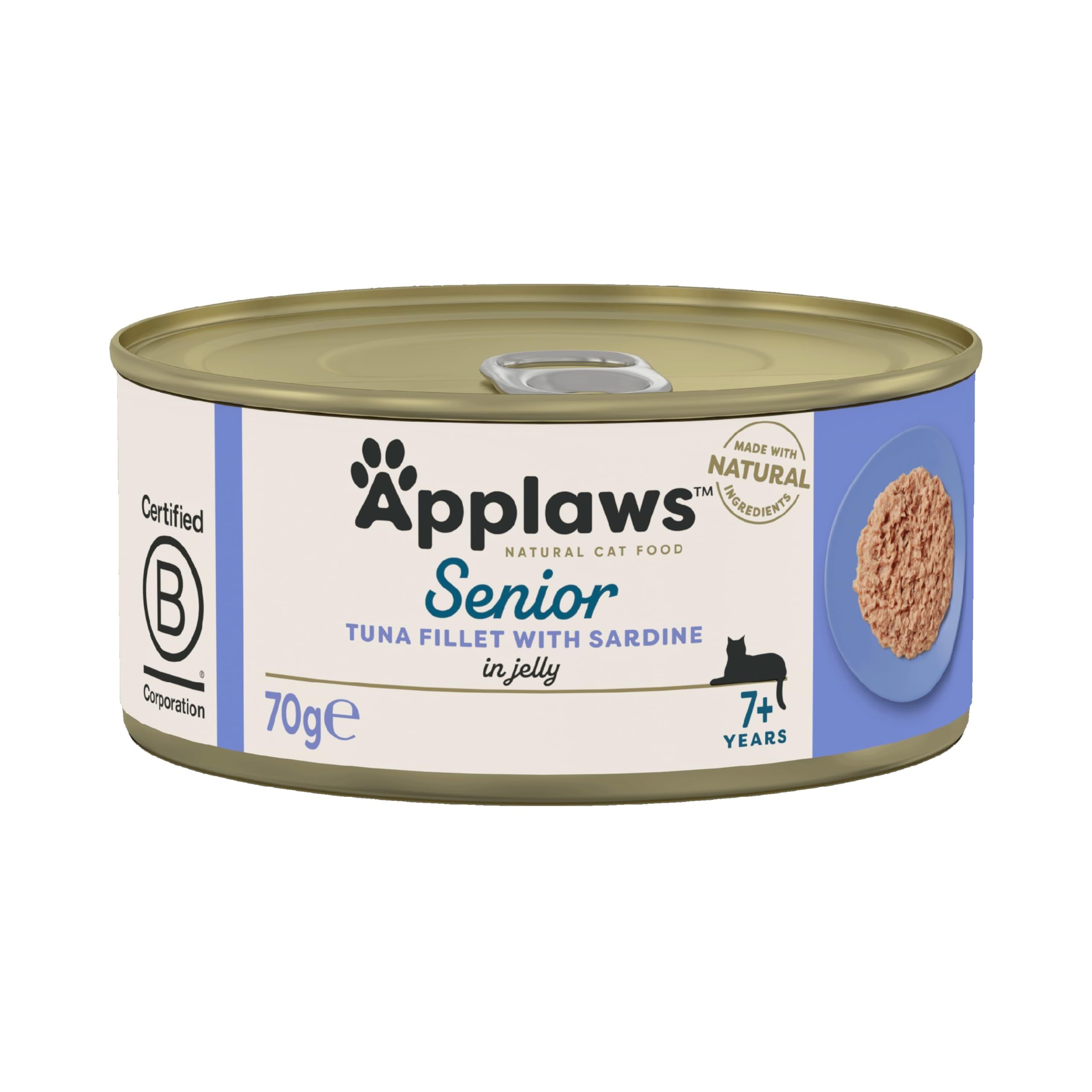 APPLAWS CONSERVA PISICI SENIOR TON CU SARDINE IN JELLY 70GR