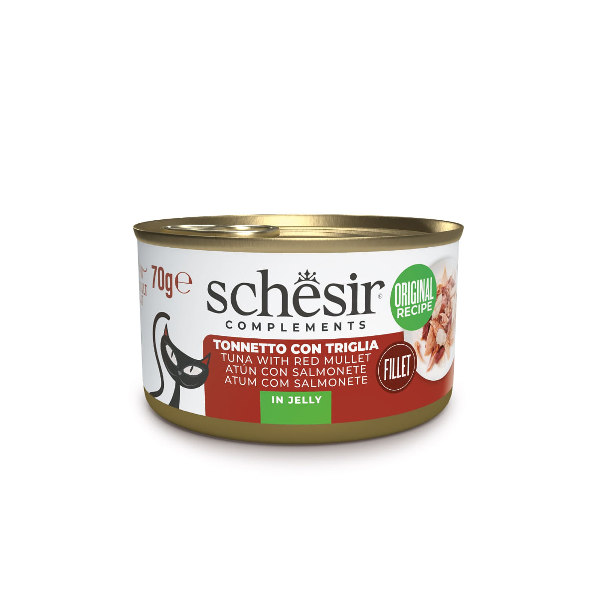 CONSERVA PISICA SCHESIR TON CU BARBUN ROSU IN GELATINA IN JELLY 70GR