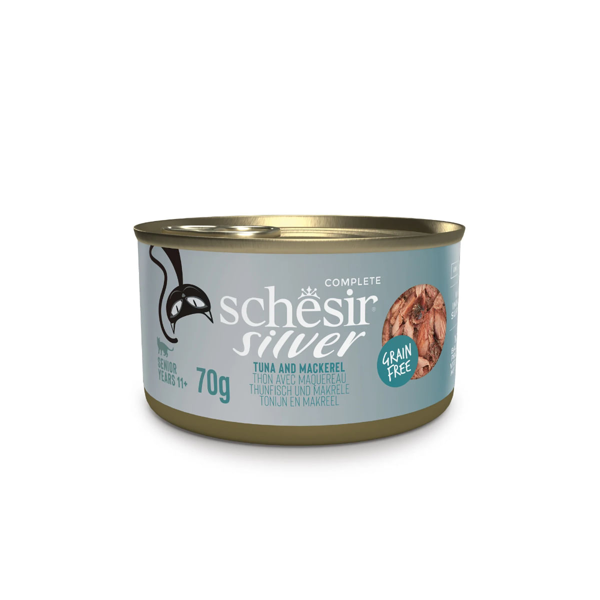 CONSERVA PISICA SCHESIR SENIOR TON SI MACROU IN SUPA IN BROTH 70GR