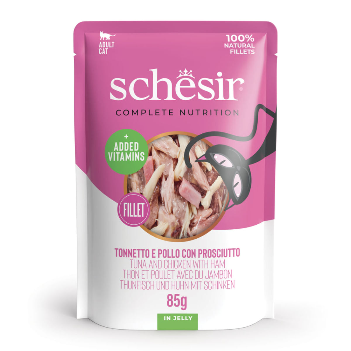 PLIC PISICA SCHESIR TON SI PUI CU SUNCA IN JELLY 85GR