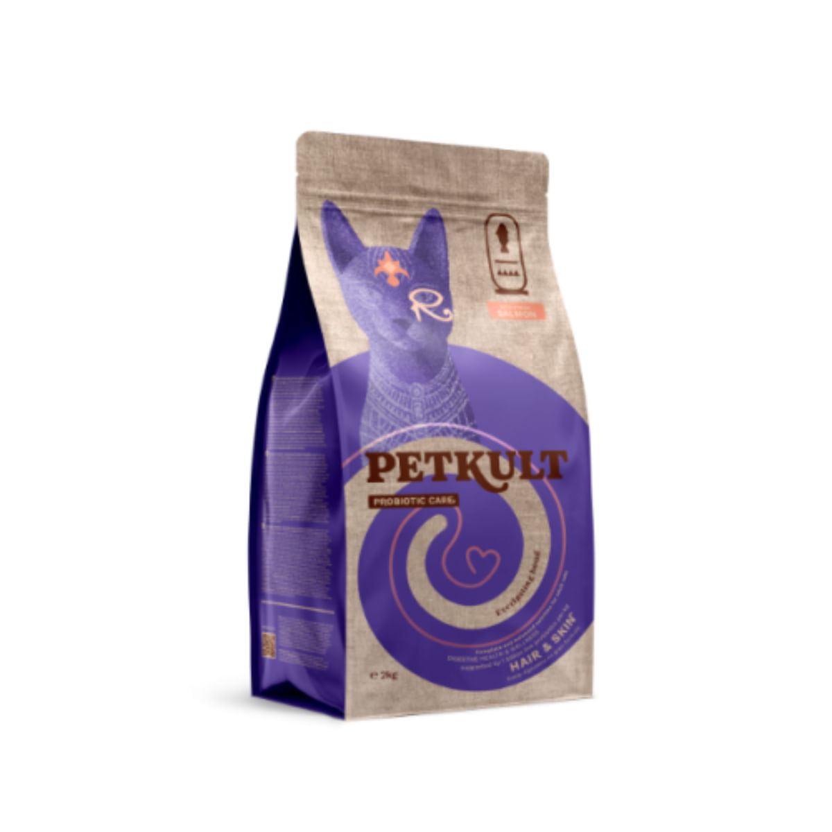 HRANA PISICA PETKULT PROBIOTIC CARE HAIR AND SKIN SOMON 7KG