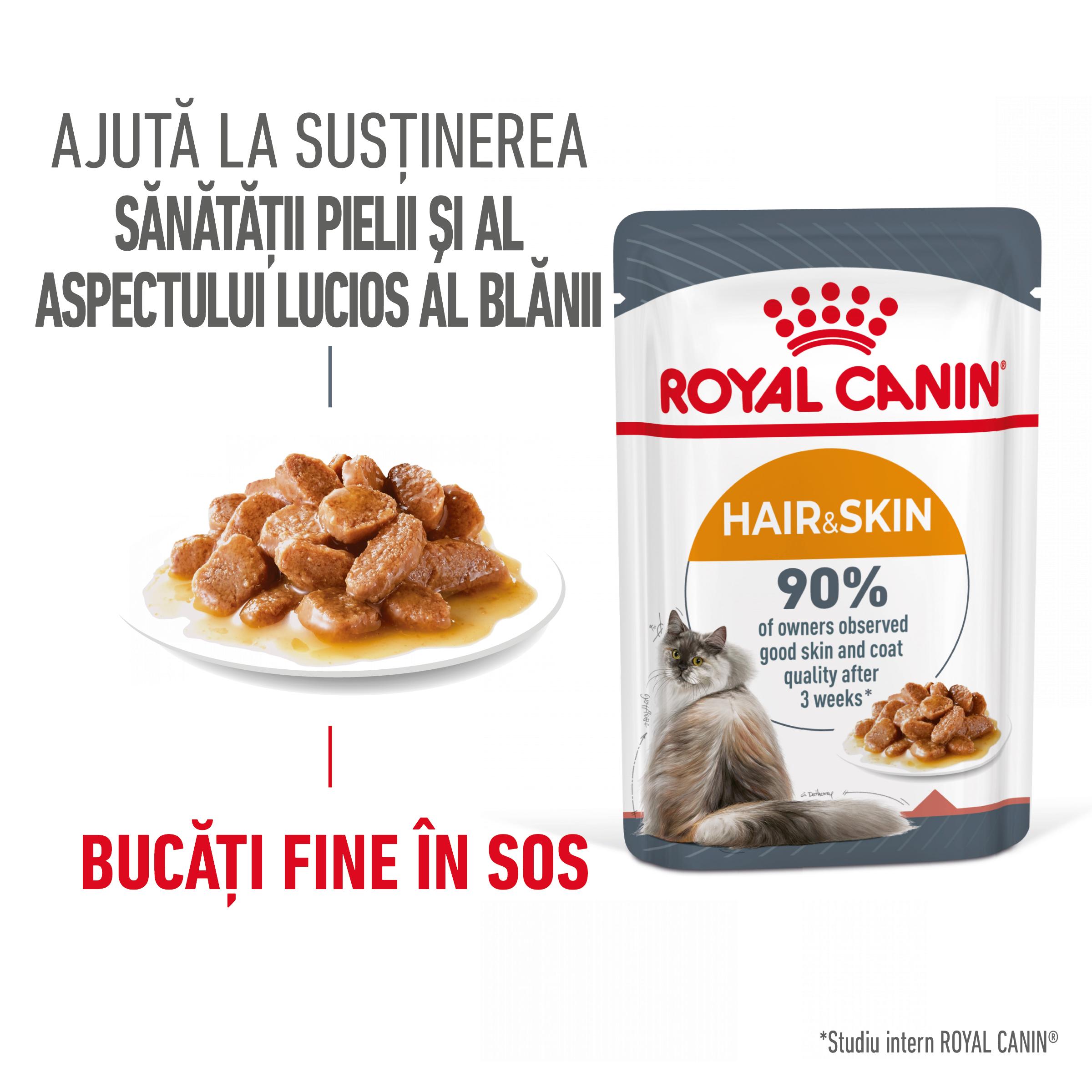 PLIC PISICA ROYAL CANIN CARE HAIR AND SKIN IN GRAVY 85GR