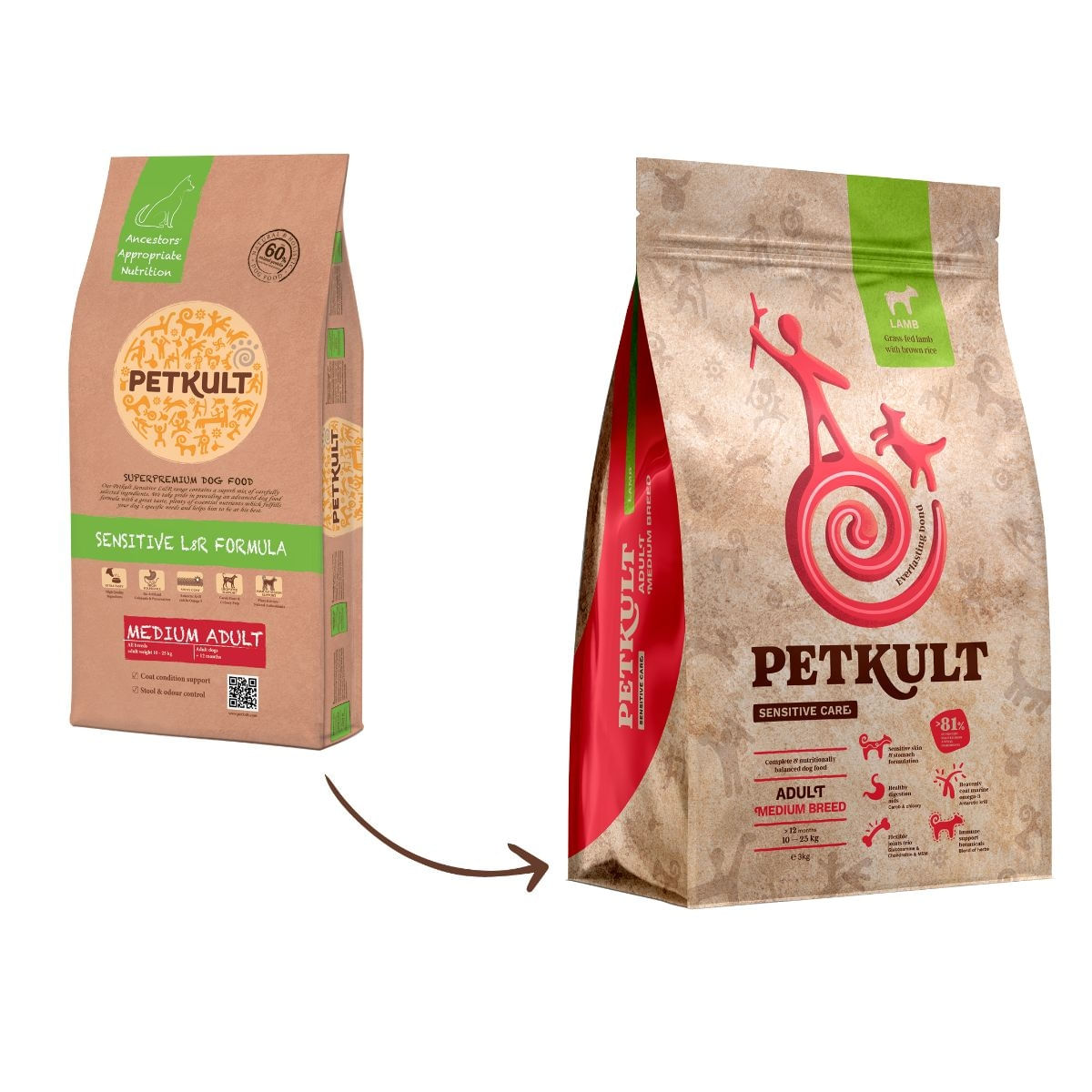HRANA CAINE PETKULT SENSITIVE CARE ADULT MEDIUM MIEL CU OREZ BRUN 12KG