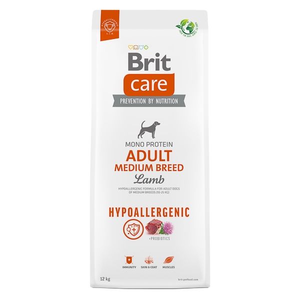 BRIT CARE DOG HYPOALLERGENIC ADULT MEDIUM BREED 12 + 2 KG